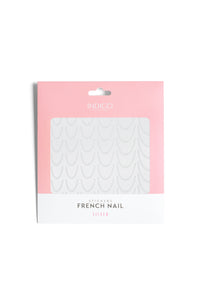 FRENCH NAIL STICKERS SILVER - 1KOM