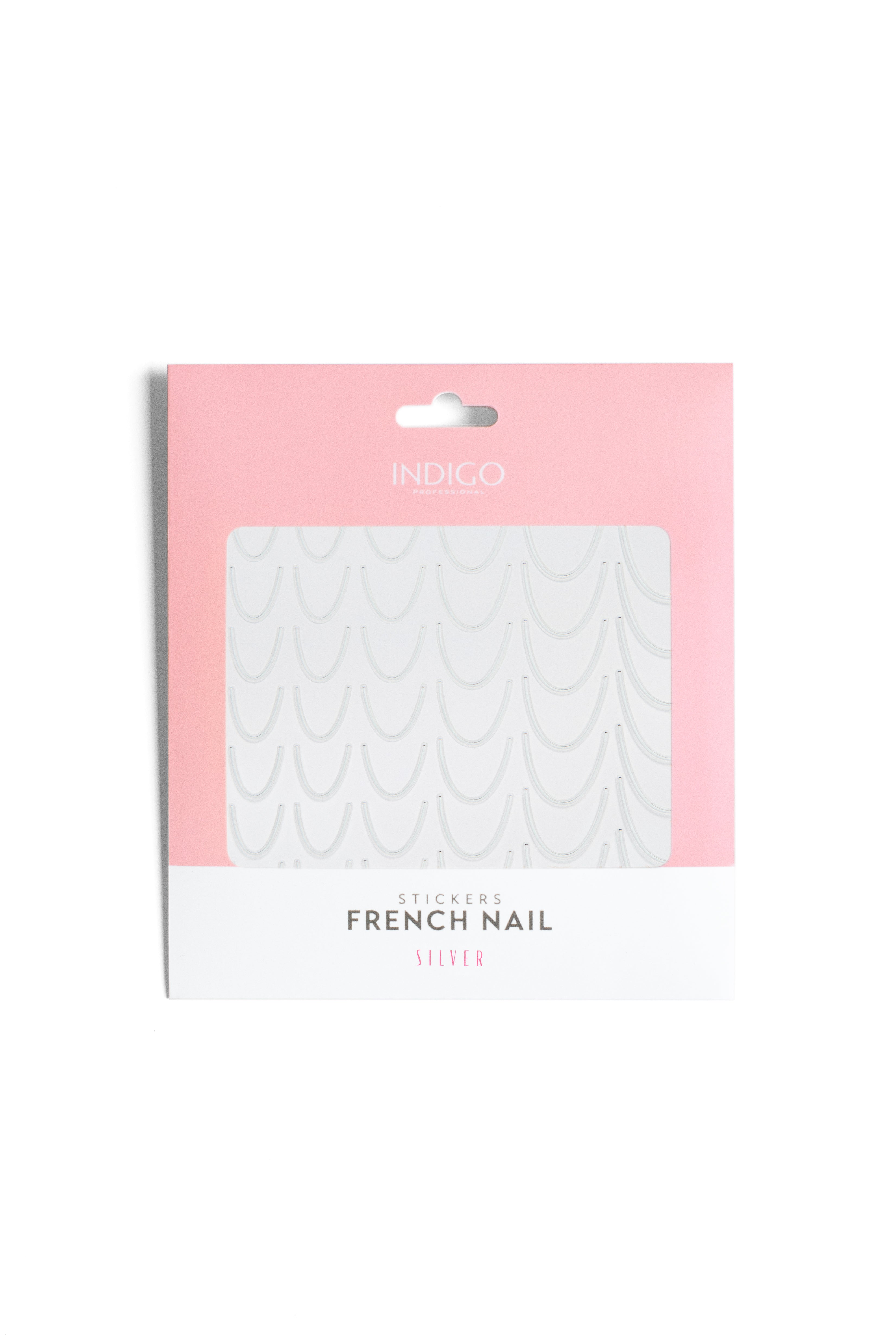 FRENCH NAIL STICKERS SILVER - 1KOM